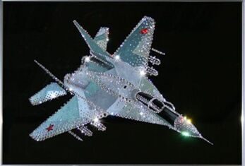 Картина с кристаллами Swarovski "Военный истребитель"